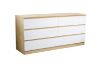 Picture of YORU 160 6-Drawer Tallboy/Dresser (Oak & White)