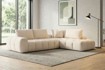 Picture of FABIEN Fabric Sectional Compressed Sofa (Beige)