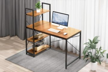 Picture of SHELTON 120 Office Desk with Shelves