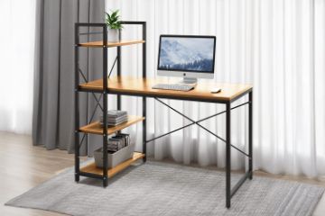 Picture of SHELTON 120 Office Desk with Shelves