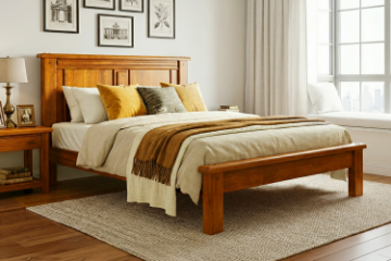 Picture of RIVERWOOD Bed Frame in Queen/King (Rustic Pine)