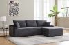 Picture of ASHFORD Fabric Sectional Compressed Sofa (Grey) - Chaise Facing Right