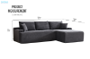 Picture of ASHFORD Fabric Sectional Compressed Sofa (Grey) - Chaise Facing Right
