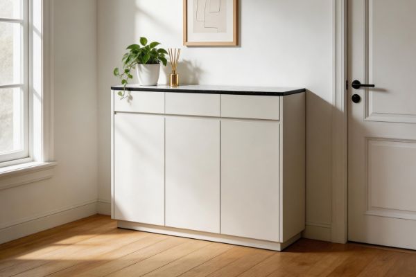 Picture of VALOR 120 3-Door 3-Drawer Engineered Stone Top Shoe Cabinet