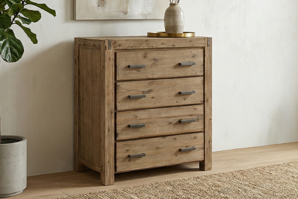 Picture of SPRINGBROOK 4-Drawer Solid Acacia Wood Tallboy