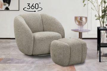 Picture of EMERY 360° Swivel Armchair with Ottoman