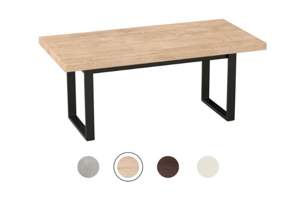 Picture of SYNERGYPLUS Dining Table with Square Metal Legs (Natural Oak) - 180x90