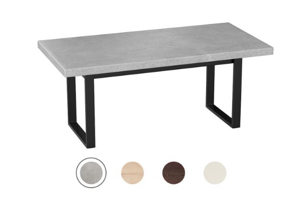 Picture of SYNERGYPLUS Dining Table with Square Metal Legs (Cement Grey) - 180x90