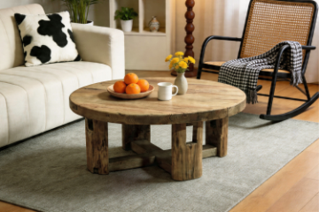 Picture of HOMER D90 Reclaimed Pine Wood Round Coffee Table