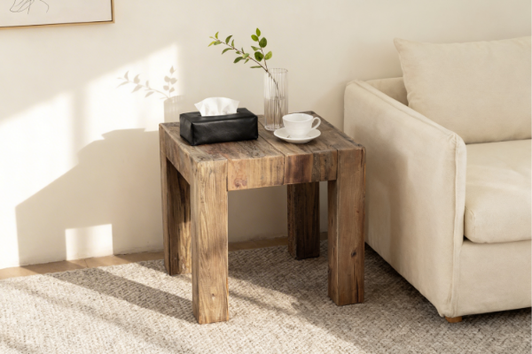 Picture of TRAVER 100% Reclaimed Pine Wood Side Table (54x54cm)