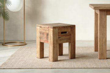 Picture of RUSSELL 100% Reclaimed Pine Wood Stool (40cm Tall)