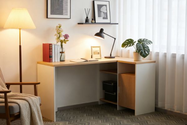 Picture of VESTON 145 L-Shaped Corner Writing Desk with Storage