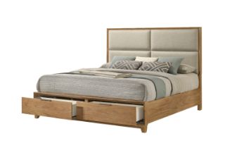 Picture of BRYDEN Solid Wood Bed Frame with Storage Drawers - Queen Size
