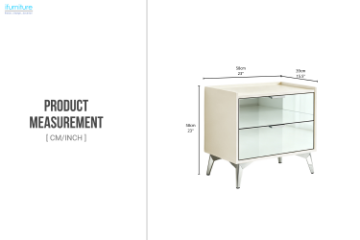 Picture of MIRORA 2-Drawer Mirrored Bedside Table