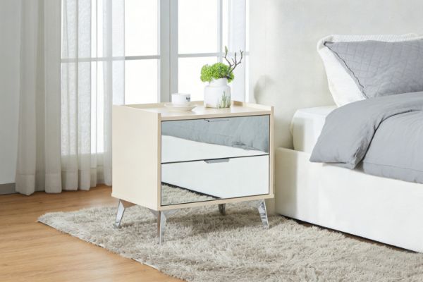 Picture of MIRORA 2-Drawer Mirrored Bedside Table