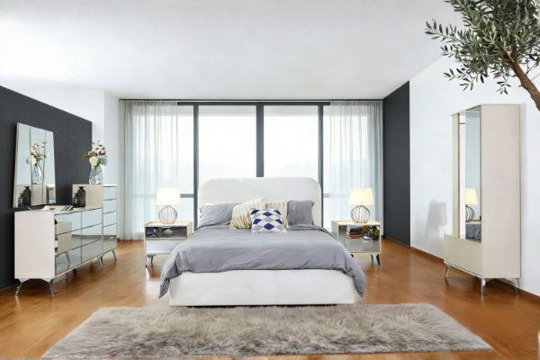 Picture of MIRORA 4PC/5PC/6PC Mirrored Bedroom Combo Set in Queen/King Size