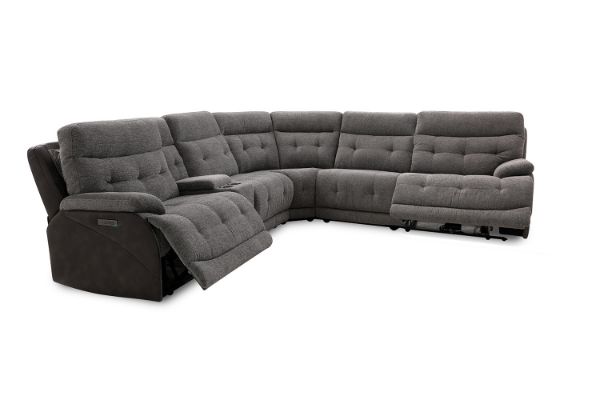 Picture of SOMNIX Zero Gravity and Dual Power Reclining Sectional Sofa with Storage Console & Cup Holders & USB Type-C Ports