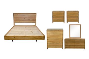 Picture of BRITTON 4PC/5PC/6PC Australian Marri Hardwood Bedroom Combo Set in Queen/King Size