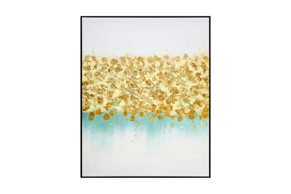 Picture of 389-008 Hand Oil Painting Canvas Wall Art with Black Frame(60x80CM) - Golden Sandy Beach