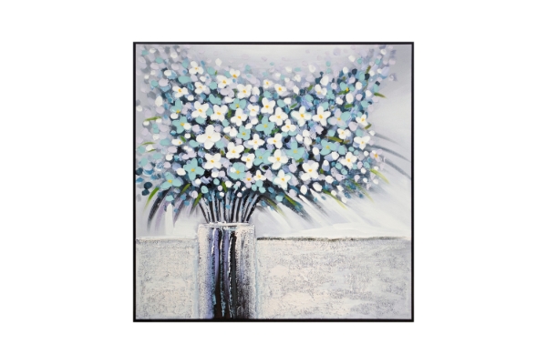 Picture of 389-007 Hand Oil Painting Canvas Wall Art with Black Frame(80x80CM) - Bouquet