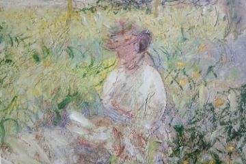 Picture of 367-012 Hand-Finished Canvas Decorative Wall Art (80x120cm) - Woman Seated under the Willows (1880) by Claude Monet