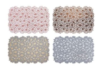 Picture of 371-028 Chrysanthemum Placemat in Blue & Gold