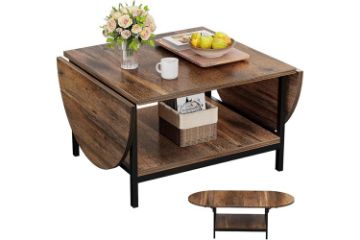 Picture of MORPH Expandable Coffee Table with Storage Shelf (Brown)