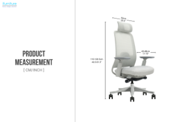 Picture of VEYRA Premium High Back Office Chair with Adjustable Headrest, Lumbar Support & 3D Armrests & Seat Slider