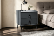 Picture of CUBA 2-Drawer Sintered Stone Top Bedside Table (Dark Grey)