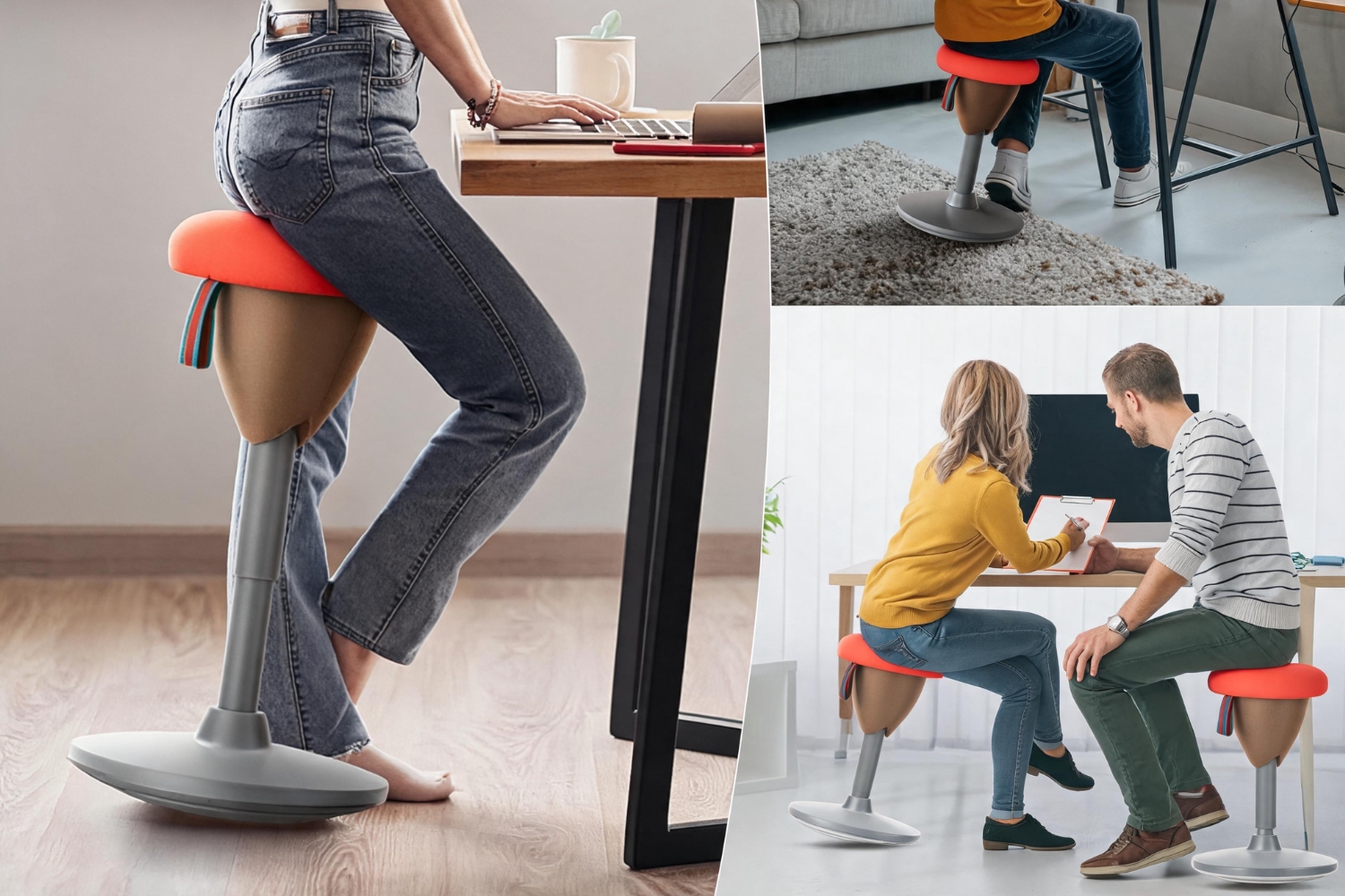 MOVI 360° Swivel Adjustable Height Wobble Chair (Multiple Colours)