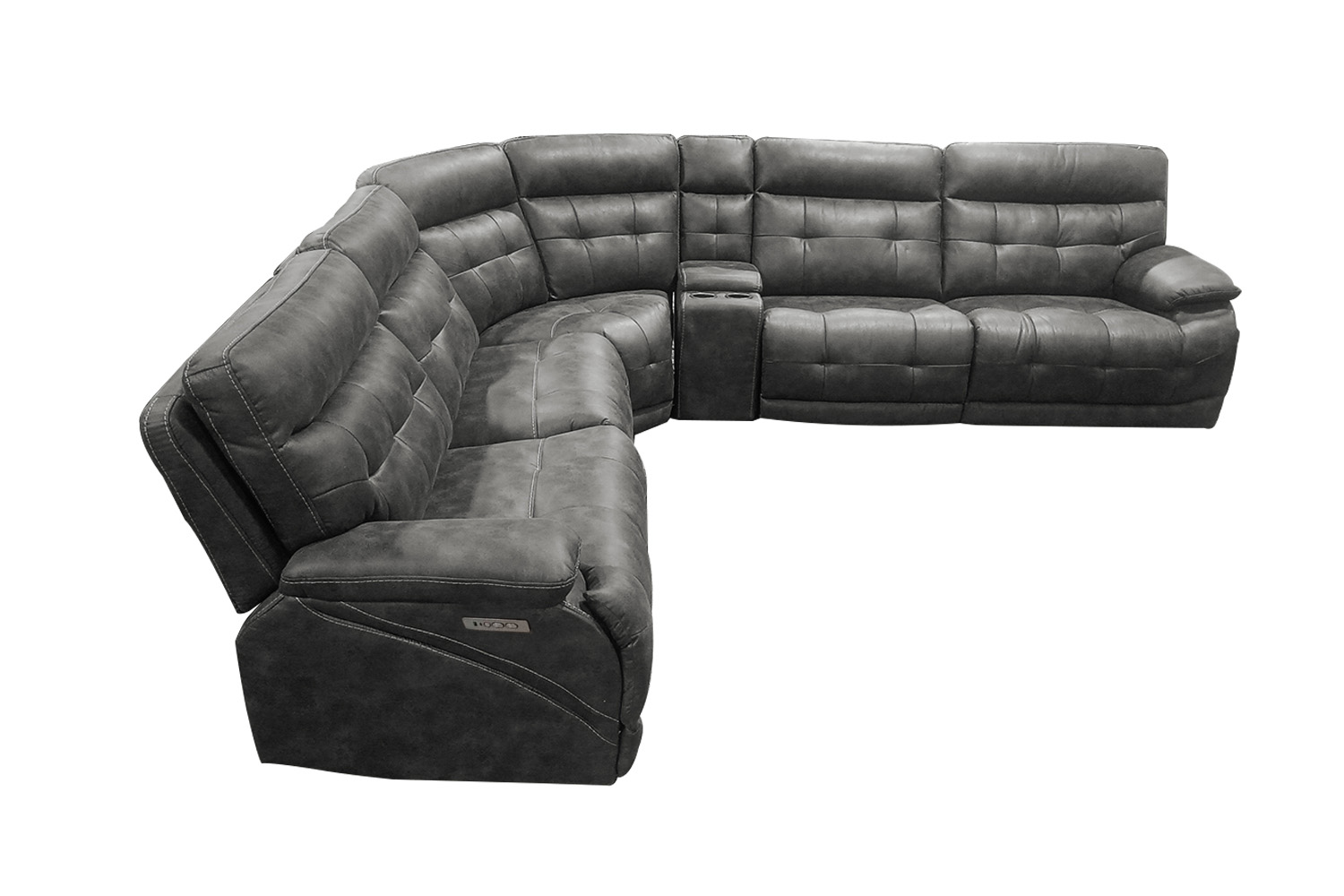 SOMNIX Air Leather Zero Gravity Dual Motor Power Reclining Sectional