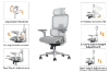 Picture of FLEXO Pro Height Adjustable Mesh Office Chair with Footrest (Grey)