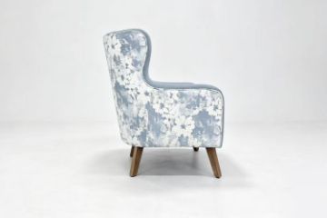 Picture of LUNORA Blue Accent Armchair/Sofa Chair with Floral Outer Back
