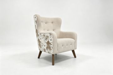 Picture of LUNORA Beige Accent Armchair/Sofa Chair with Floral Outer Back