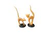 Picture of 650-048 Solid Teak Wood Cat Decorative Sculptures - Set of 2 (H38 & 40cm)