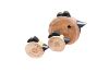 Picture of 650-050 Solid Teak Wood Chicken Family Decorative Sculptures - Set of 3