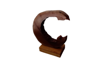 Picture of 650-045 Solid Teak Wood Rustic Decorative Sculpture (25cmx38cm)