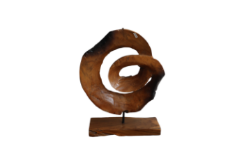 Picture of 650-044 Abstract Solid Teak Wood G Decorative Sculpture (30cmx44cm)