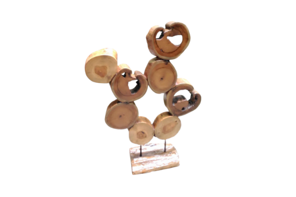 Picture of 650-046 Solid Teak Wood Multi-Step Decorative Sculpture(55cmx73cm)