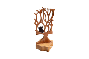 Picture of 650-043 H45 Owl on Tree Solid Teak Wood  Decorative Sculpture