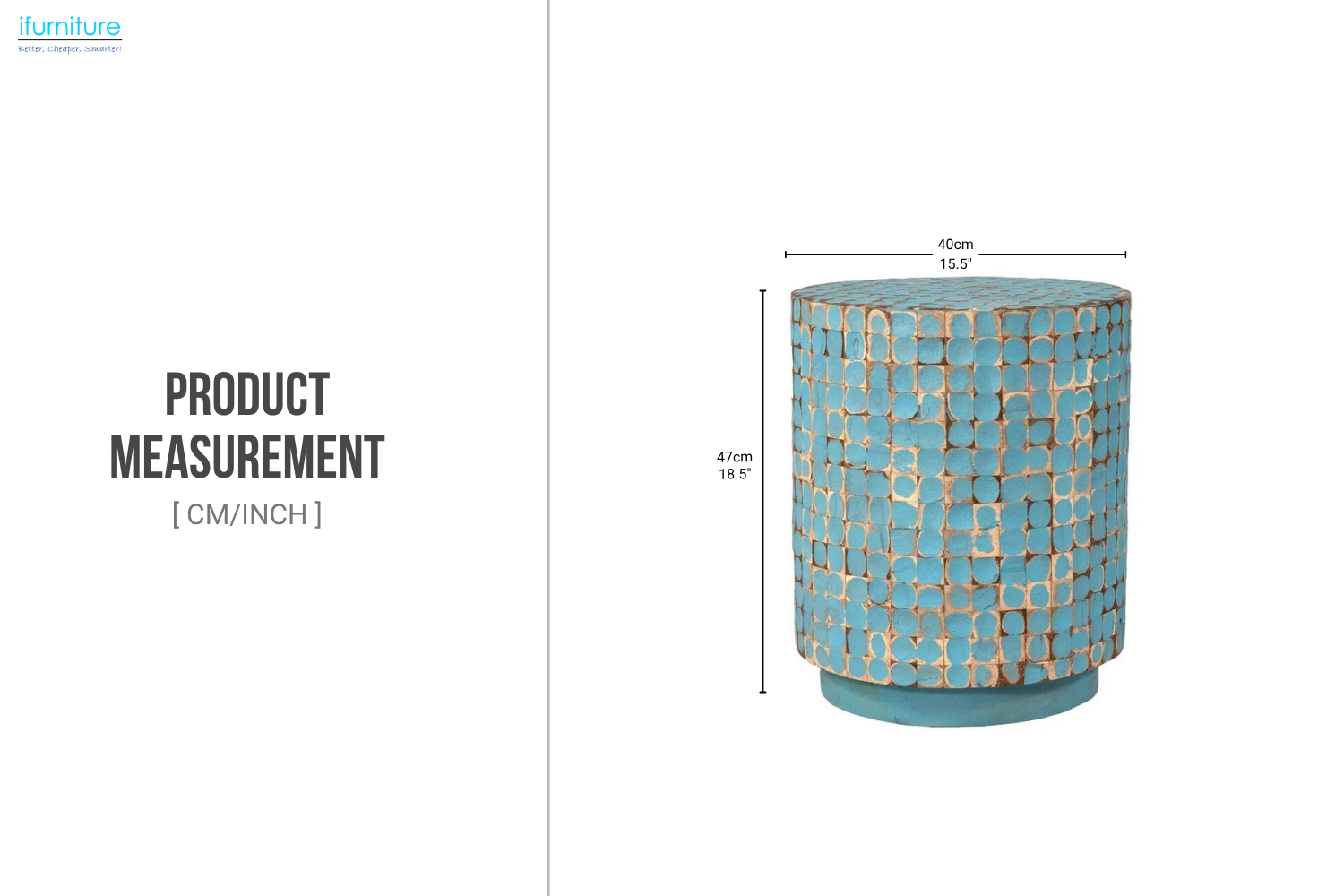 COCO Acacia Wood Round Side Table with Coco Chips