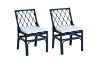 Picture of BRIGHTON Teak Wood & Rattan Dining Chair (Navy Blue) - 2 Chairs in 1 Carton