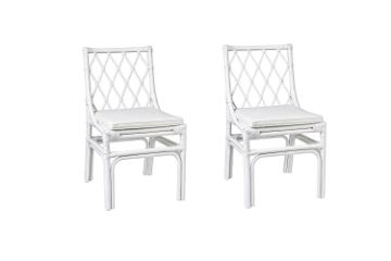 Picture of BRIGHTON Teak Wood & Rattan Dining Chair (Off White)
