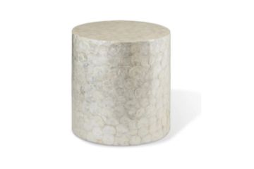 Picture of JULIETTE D39 Solid Wood Cylinder Side Table with Capiz Shell 