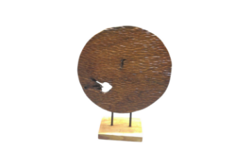 Picture of 650-040 Round Carving Deco Solid Teak Wood Sculpture (40cmx51cm)