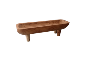 Picture of 650-036 Solid Teak Wood Ship Bowl with Legs (50cmx14cm)