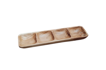 Picture of 650-038 Solid Teak Wood 4-Compartment Bowl (49cmx13cm)