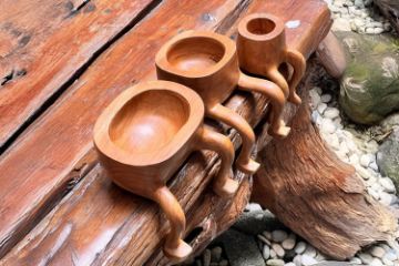 Picture of 650-051 Solid Teak Wood Decorative Trays - Set of 3