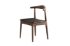 Picture of HORN Solid Wood Frame Dining Chair with Black Cushion (Walnut)