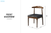 Picture of HORN Solid Wood Dining Chair with Black Cushion (Walnut) - Each